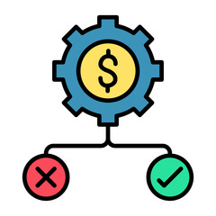 Business Decision Line Color Icon