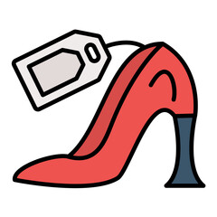 Heel Sale Line Color Icon