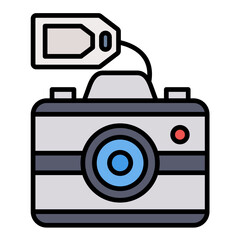 Camera Sale Line Color Icon