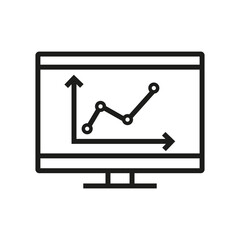 Simple design business icon, Black thin line.