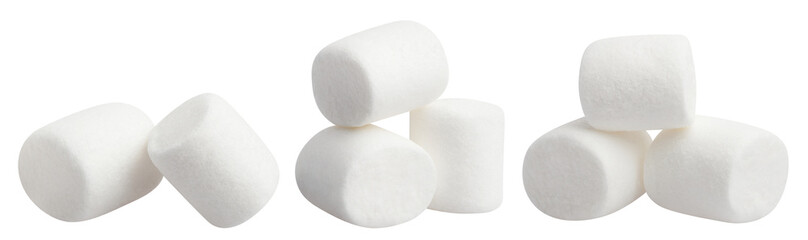 Collection of delicious marshmallows cut out