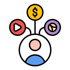 Interests Line Color Icon