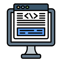 Coding Line Color Icon