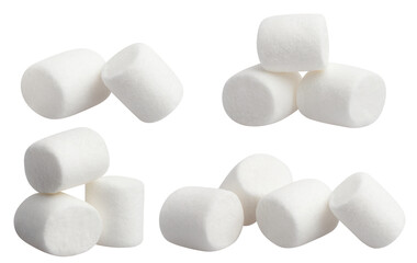 Collection of delicious marshmallows cut out