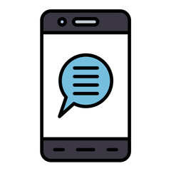 Mobile Chat Line Color Icon