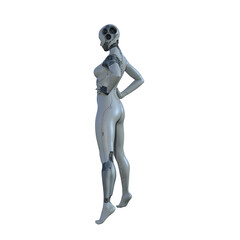 The ultimate gynoid robot women for futuristic science fiction scenes. 3d rendering illustration.