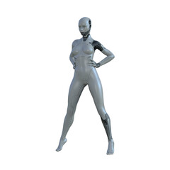 The ultimate gynoid robot women for futuristic science fiction scenes. 3d rendering illustration.