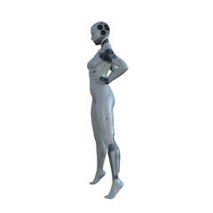The ultimate gynoid robot women for futuristic science fiction scenes. 3d rendering illustration.