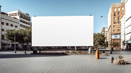 Fototapeta na wymiar Billboard mockup outdoors, Outdoor advertising poster on the street for advertisement street city. Generative Ai
