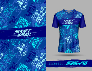 T-shirt template abstract background design for extreme jersey team, racing, cycling, leggings, football, gaming and sport livery.