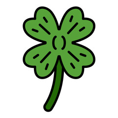 Four Leaf Clover Line Color Icon