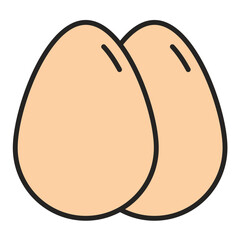 Eggs Line Color Icon