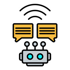 Smart Chat Bot Line Color Icon