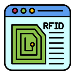 Radio Frequency Identification Line Color Icon