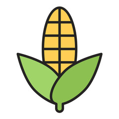 Corn Line Color Icon