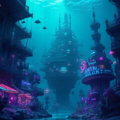 Underwater city . Generative AI