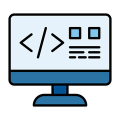 Website Coding Line Color Icon