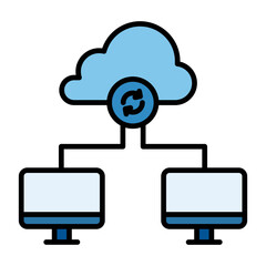 Data Transfer Line Color Icon