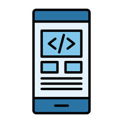 App Development Line Color Icon