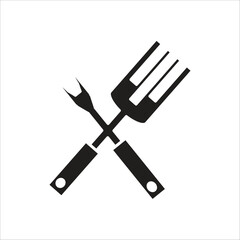 bbq fork icon vector template