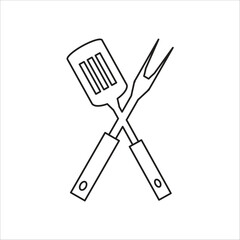 bbq fork icon vector template