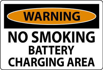 Warning Sign Battery Storage Area No Smoking