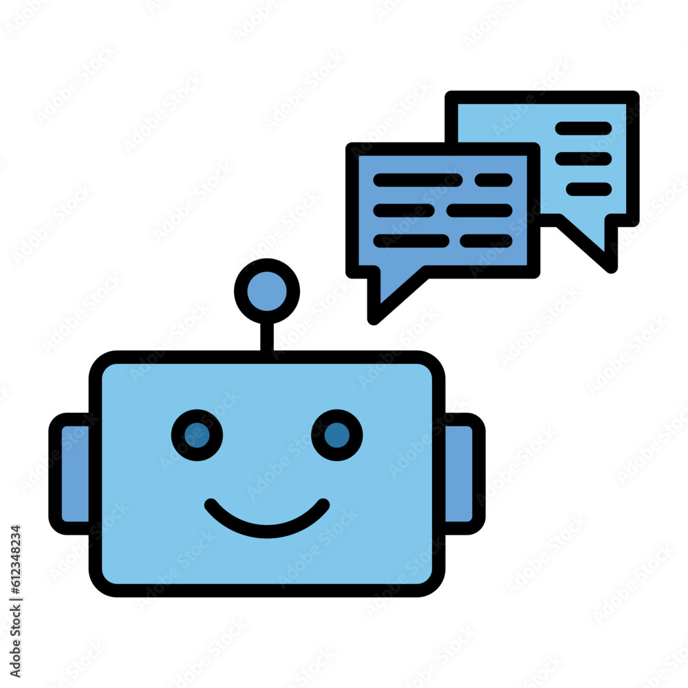 Poster chat bot line color icon
