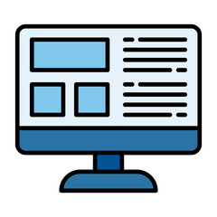 Web Layout Line Color Icon