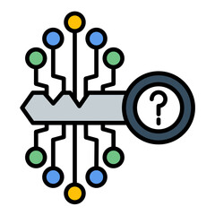 Lost Key Line Color Icon