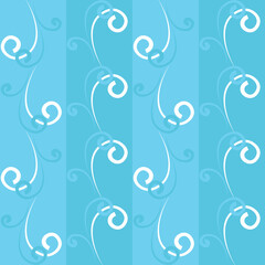 Blue cloud swirls on blue seamless pattern stock vector illustration for web, for print, for wallpaper