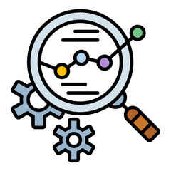 Diagnostic Analytics Line Color Icon