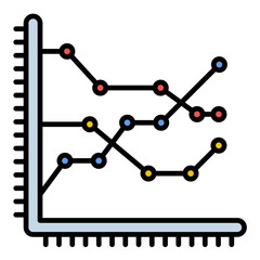 Predictive Analytics Line Color Icon