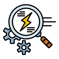 Statistical Power Line Color Icon