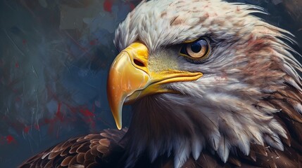 Fototapeta premium A realistic photo with colorful eagle. Generative ai.