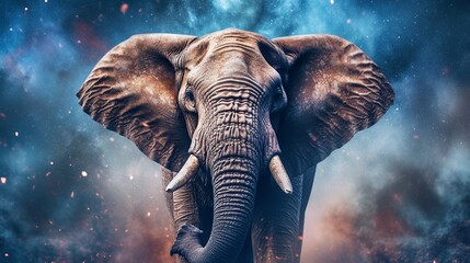 Fototapeta na wymiar A realistic photo with a elephant close up. Generative ai.