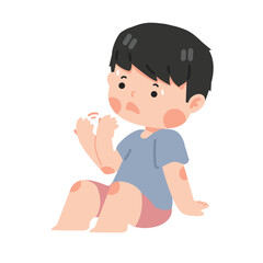 Cartoon Man in Hot Weather