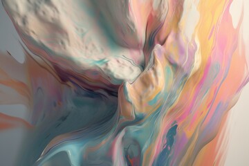 A colorful abstract design with a mix of pastel and soft tones and hues inspired by impressionism, Generative AI