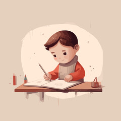 Children learning, draw, painting, children book illustration, svg vector