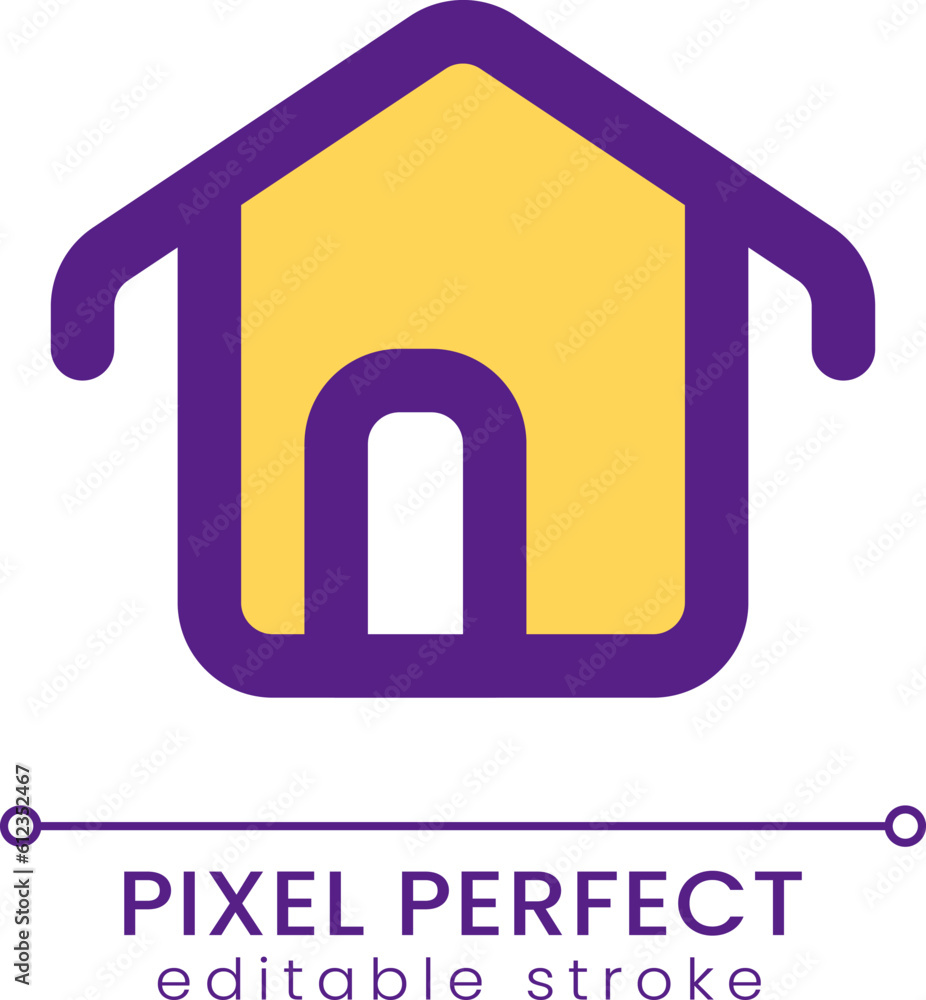 Poster House pixel perfect RGB color ui icon. Homepage button. App element. Simple filled line element. GUI, UX design for mobile app. Vector isolated pictogram. Editable stroke. Poppins font used