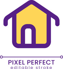 House pixel perfect RGB color ui icon. Homepage button. App element. Simple filled line element. GUI, UX design for mobile app. Vector isolated pictogram. Editable stroke. Poppins font used