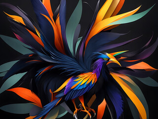 Colorful birds design. element decoration for posters and wall art, bird stylish creative background