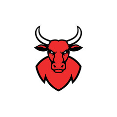 bull head logo icon vector illustration