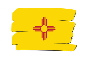 New Mexico State Flag with colored hand drawn lines in Vector Format