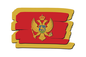 Montenegro Flag with colored hand drawn lines in Vector Format