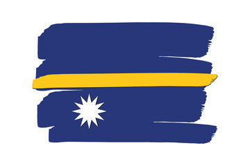Nauru Flag with colored hand drawn lines in Vector Format
