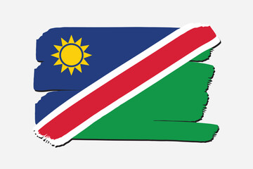 Namibia Flag with colored hand drawn lines in Vector Format