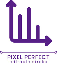 Obraz premium Infochart pixel perfect RGB color ui icon. Visualization of data analysis. Simple filled line element. GUI, UX design for mobile app. Vector isolated pictogram. Editable stroke. Poppins font used
