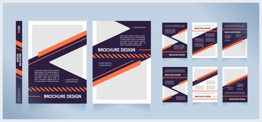 Industrial technology integration blank brochure design. Template set with copy space for text. Premade corporate reports collection. Editable 8 paper pages. Arial Regular, Calibri Bold fonts used