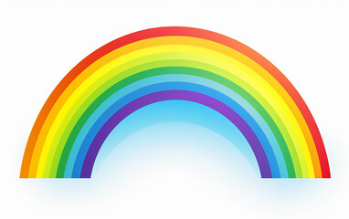 Rainbow on white background. Simple flat illustration. Generative AI technology.
