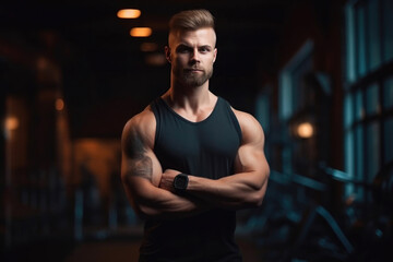 Dedicated American Bodybuilder: Pursuing Success Through Hard Work. Generative AI